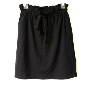 Ruffle Waist Mini Skirt with Faux Tie Waist